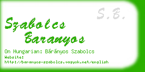 szabolcs baranyos business card